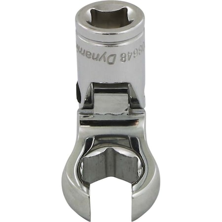 Dynamic Tools 3/8" Dr SAE 9/16" Flex Head, Crow Foot Flare Nut Socket, Chrome D008648